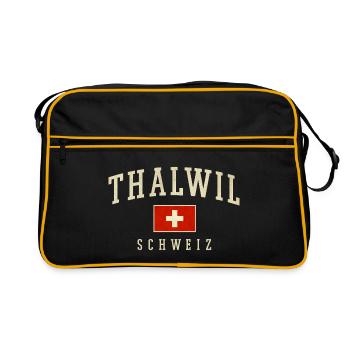 Thalwil Switzerland Flag Motif - Retro Bag - black/gold - Front