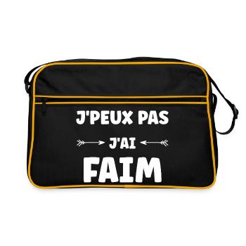 J'peux pas j'ai faim - Sac Retro - noir/or - Devant