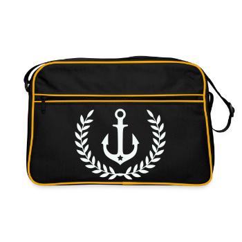 Anchor in the laurel wreath - Retro Bag - black/gold - Front