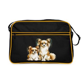 Papillon Dogs - Retro Bag - black/gold - Front