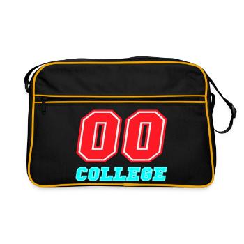 Emblème néon du Collège 00 - Sac Retro - noir/or - Devant