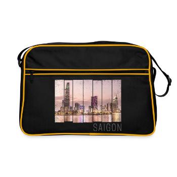 Saïgon Hô Chi Minh-Ville HCMC au Vietnam Souevnir - Sac Retro - noir/or - Devant