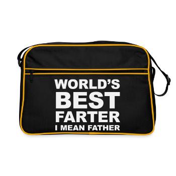 World's Best Farter I Mean Father - Retro Bag - black/gold - Front
