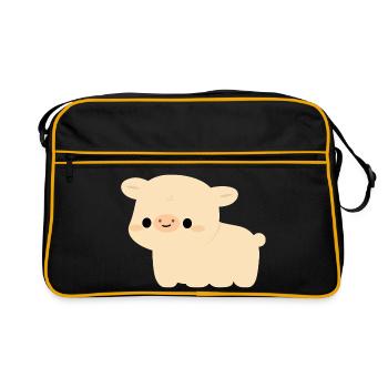 Charolais Cow - Retro Bag - black/gold - Front