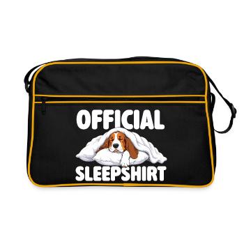 Official Sleepshirt - Cute Basset Hound Dog Mom - Retro Bag - black/gold - Front