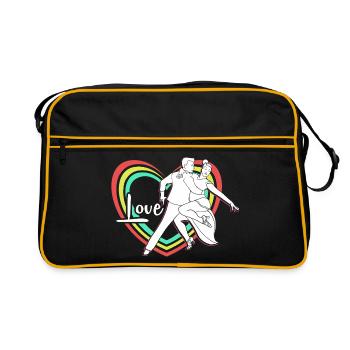 Walzer Paartanz - Retro Tasche - Schwarz/Gold - Vorne