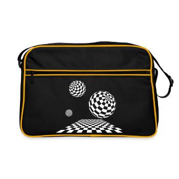 Checker Sphere Traumlandschaft - Retro Tasche - Schwarz/Gold - Vorne