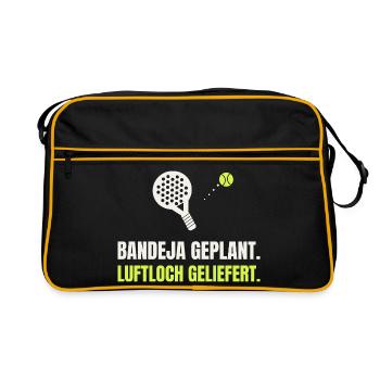 Padel Bandeja geplant, Luftloch geliefert - Retro Tasche - Schwarz/Gold - Vorne