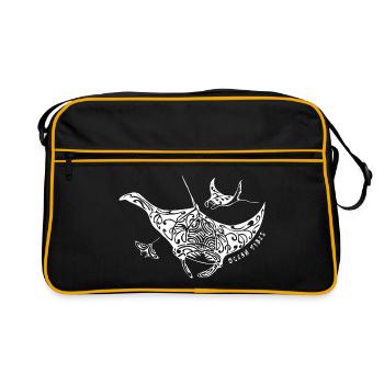 Ray - Désir de mer, cadeau, vacances, plongée - Sac Retro - noir/or - Devant