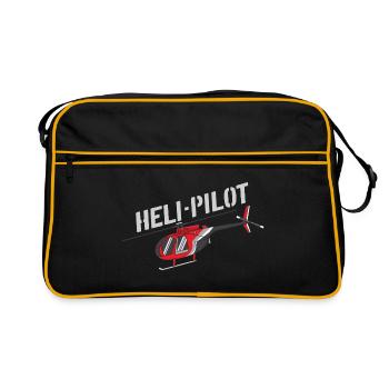 Pilote Heli | Pilote d'hélicoptère - Sac Retro - noir/or - Devant