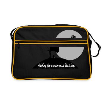 ATTENTE POUR UN HOMME DANS UNE BOITE BLEUE - Sac Retro - noir/or - Devant