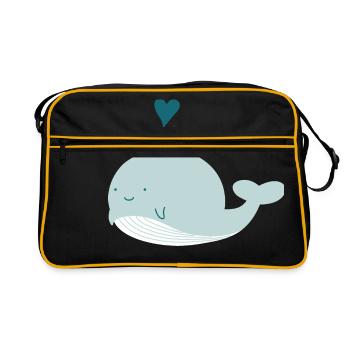 Wal - Retro Tasche - Schwarz/Gold - Vorne