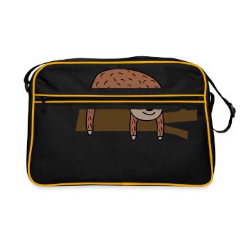 Cute sloth - Retro Bag - black/gold - Front