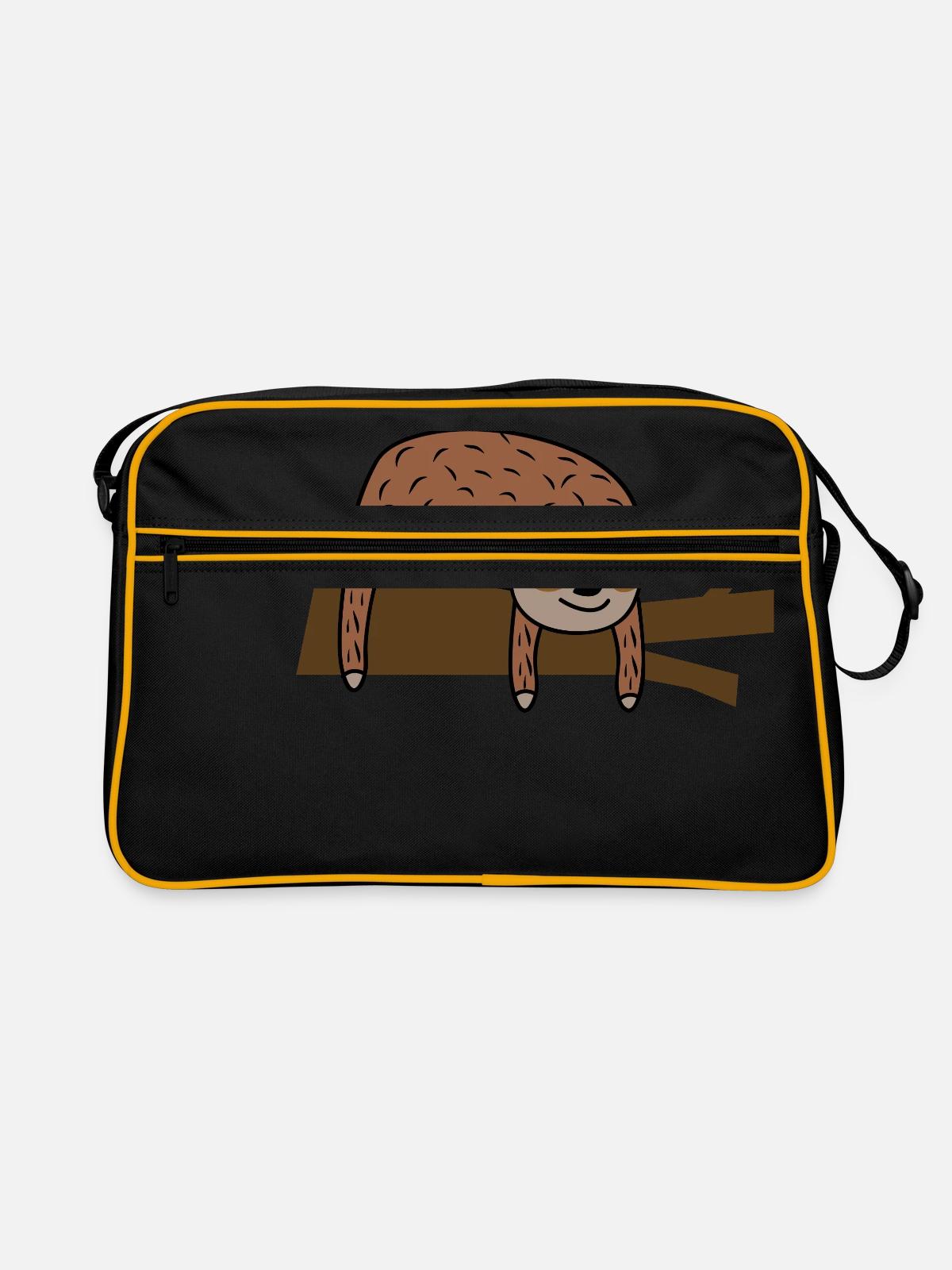 Cute sloth - Retro Bag - black/gold - Front