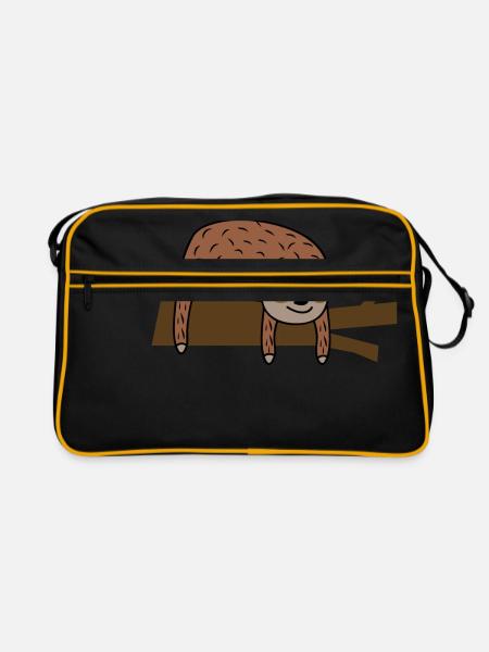Paresseux mignon - Sac Retro - noir/or - Devant