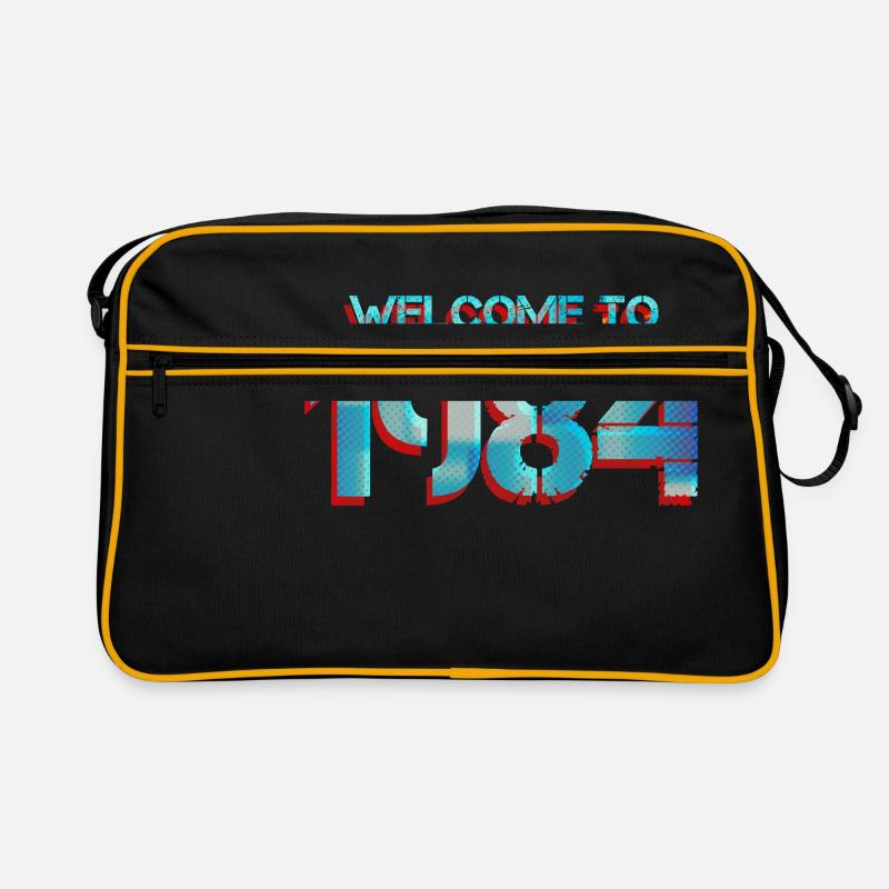 1984 ZERSTÖREN - Retro Tasche - Schwarz/Gold