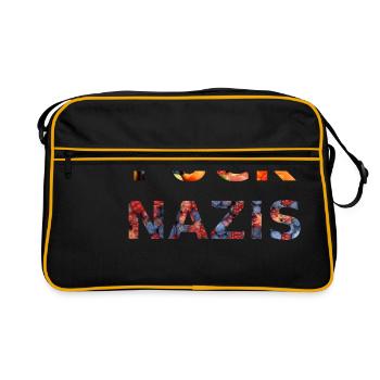 Fuck Nazis with Fruits - Retro Tasche - Schwarz/Gold - Vorne