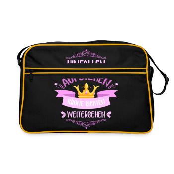 La couronne se lève. - Sac Retro - noir/or - Devant
