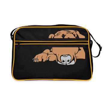Chien yeux fidèles chien regard - Sac Retro - noir/or - Devant