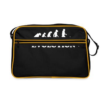 Evolution Tauchen Taucher Tauchsport Geschenk idee - Retro Tasche - Schwarz/Gold - Vorne