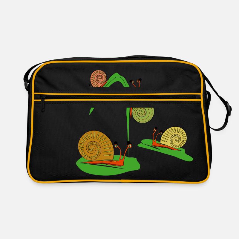 snails in the garden - Retro Bag - black/gold