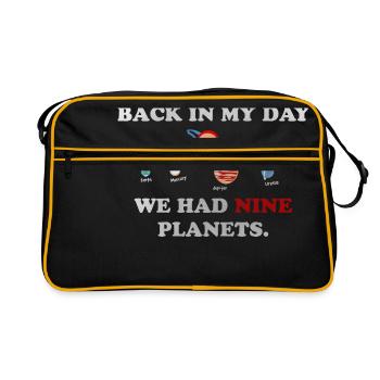 IN my day, we had 9 planets - Retro Bag - black/gold - Front
