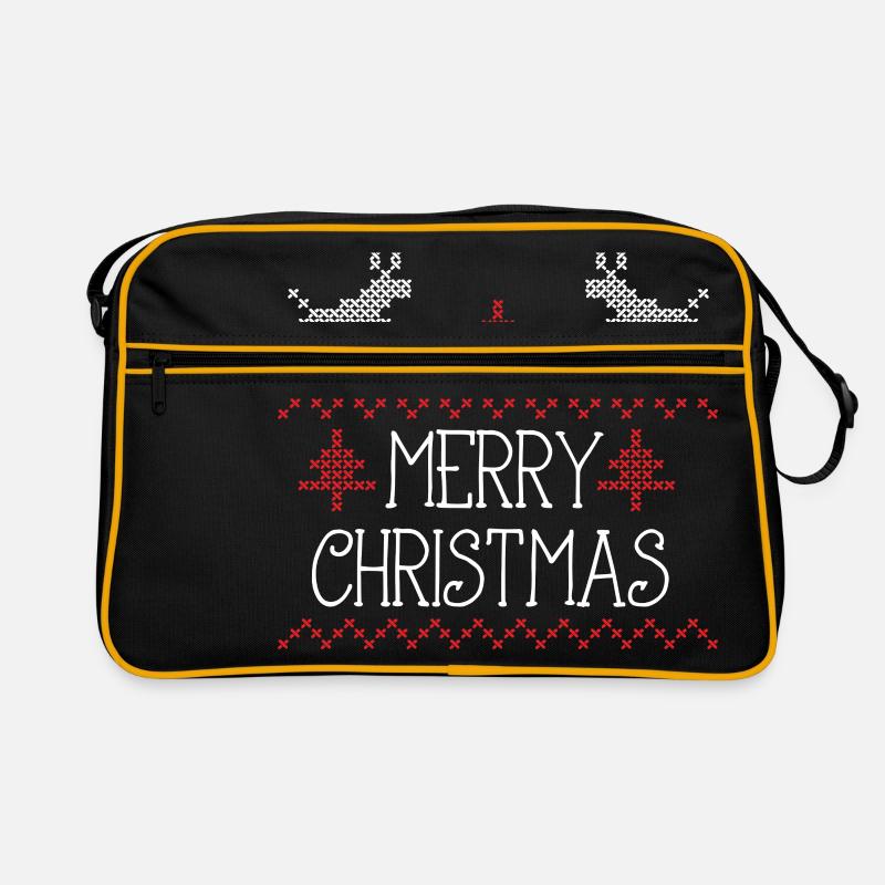 Merry Christmas design II - Retro Tasche - Schwarz/Gold
