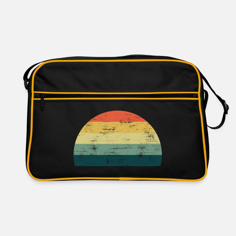 Retro Sonne Sunset Regenbogen Farben Vorlage Retro Tasche