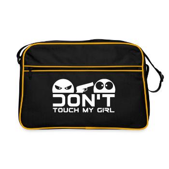 Don t touch my Girl, Petite Amie Fête Sexe Dat Dating - Sac Retro - noir/or - Devant