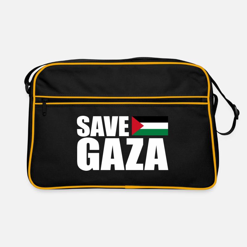 Save gaza - Retro Bag - black/gold