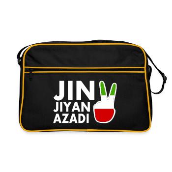 jin jiyan azadi - Sac Retro - noir/or - Devant