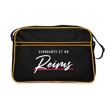 Reims 51 Frankreich Kennzeichen - Retro Tasche - Schwarz/Gold - Vorne