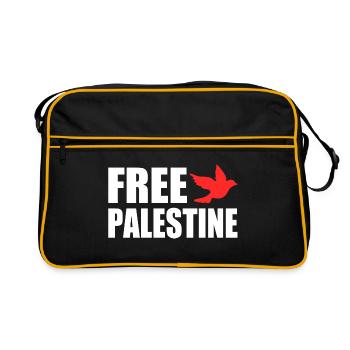Free palestine - Retro Tasche - Schwarz/Gold - Vorne