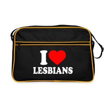I love lesbians - Sac Retro - noir/or - Devant