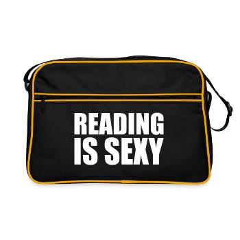 Reading is sexy - Retro Tasche - Schwarz/Gold - Vorne