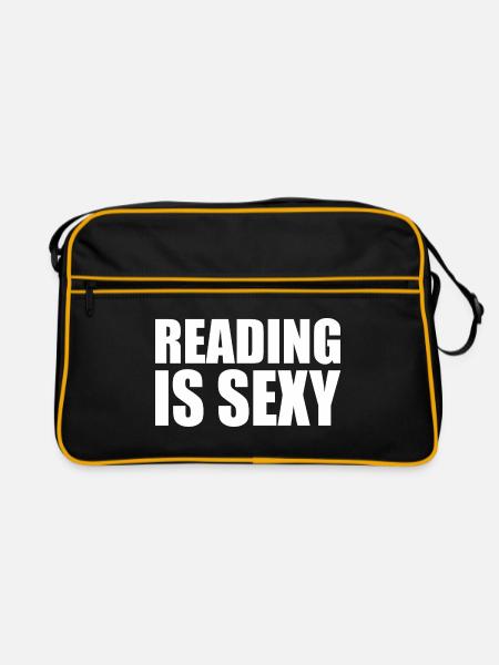 Reading is sexy - Retro Tasche - Schwarz/Gold - Vorne
