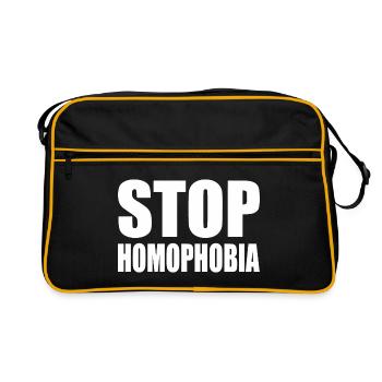 Stop homophobia - Sac Retro - noir/or - Devant