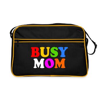 Busy mom - Retro Tasche - Schwarz/Gold - Vorne