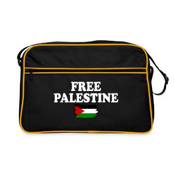 Free palestine - Retro Tasche - Schwarz/Gold - Vorne