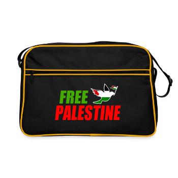 Free palestine - Retro Bag - black/gold - Front