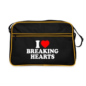 I love breaking hearts - Retro Tasche - Schwarz/Gold - Vorne