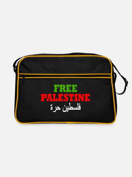 Free palestine - Sac Retro - noir/or - Devant