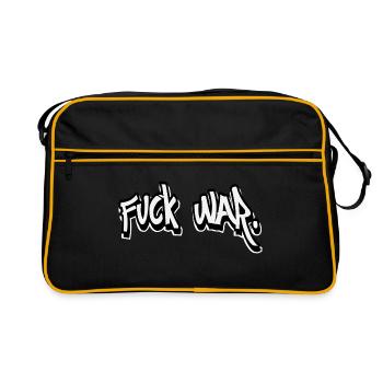 Fuck War, a strong message. - Retro Bag - black/gold - Front
