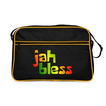 jah bless - Retro Tasche - Schwarz/Gold - Vorne