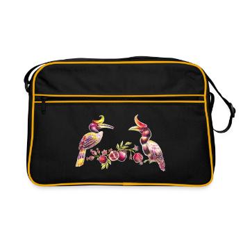 Calao à côté de la branche - Sac Retro - noir/or - Devant