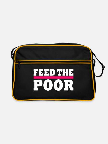 Feed the poor - Retro Bag - black/gold - Front