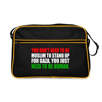 you don't need to be muslim to stand up for gaza - Sac Retro - noir/or - Devant