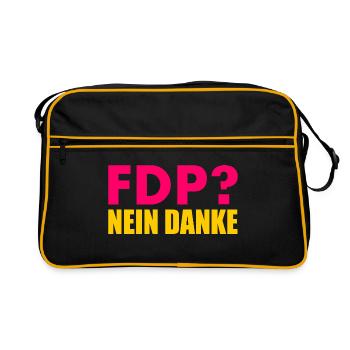 Fdp nein danke - Retro Tasche - Schwarz/Gold - Vorne