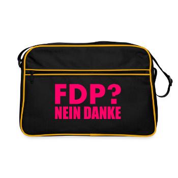 Fdp nein danke - Retro Tasche - Schwarz/Gold - Vorne