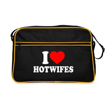 I love hotwifes - Sac Retro - noir/or - Devant